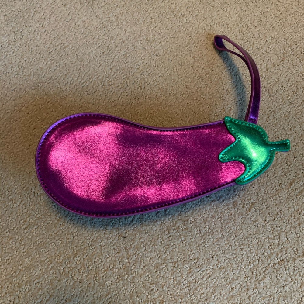 Purple Eggplant Emoji Clutch Purse